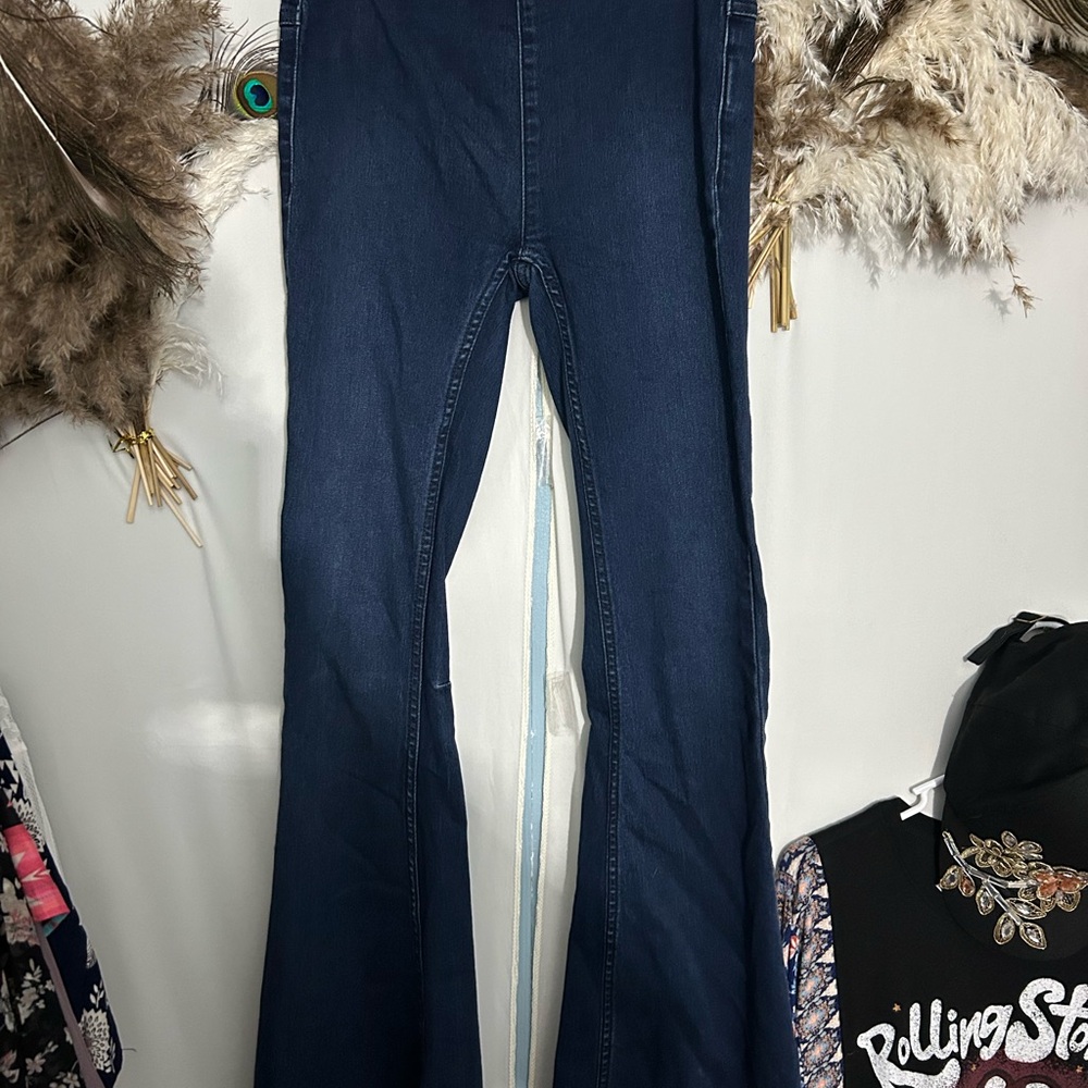 Free People Women's Deep Blue Jeans